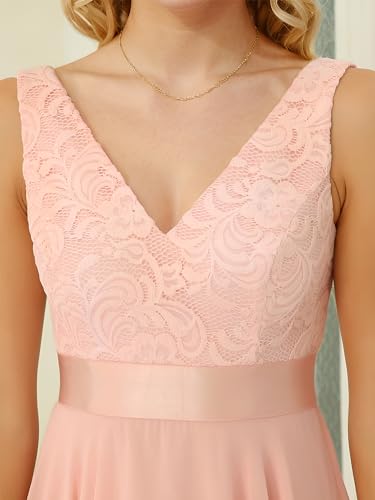 Image of Ever-Pretty Women Sexy V Neck Empire Waist Sleeveless Lace Chiffon Cocktail Dress 00207-PH