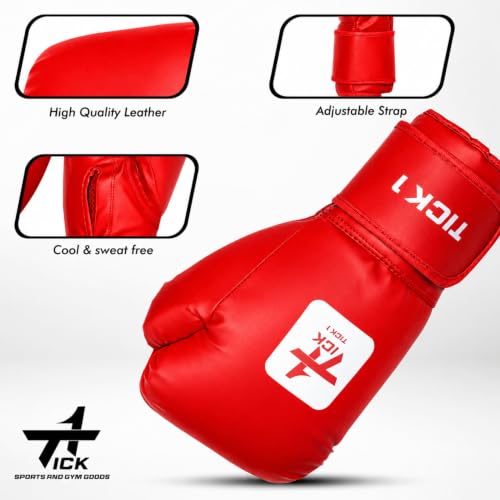 Image of Boxing Gloves (8 oz) for Youth & Teens (Ages 8-12)-Synthetic Leather Punching Gloves for Older Kids Training,Kickboxing, Muay Thai & for Professional Competition or Fast Speed-Bag Work (Red)