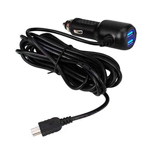 Mini USB Car Charger for Dash Cam Power Lead Cable Power Supply Adapter 12V to 5V Mini USB with Straight Mini USB Connector For Dash Cameras Sat Navs