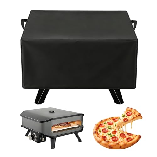 Pizzaofen Abdeckung Für Cozze 90347 17 Zoll Gas Pizza Ofen Aus 420D Oxford Stoff Wetterfest Staubfest Mit Schnallenfixierung Outdoor Grillabdeckung Pizzaofen Zubehör Schwarz 62x62x28cm