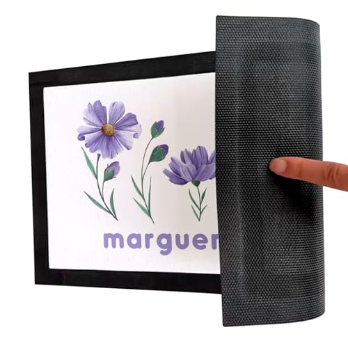 Paillasson Blanc Marguerite Violette Fleurs 75x50
