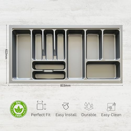 REHUK Premium Large Cutlery Drawer Organiser Tray Insert (815mm x 422mm x 60mm) - Image 4