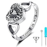 SOLOLIKE Sterling Silver Cremation Rings for Ashes - Tree of Life Urn Jewelry Rings for Human Ashes Memorial Keepsake Gifts for Women Men