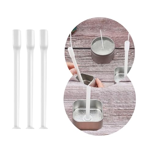 15 tubos blancos para centrar mechas de vela 130mm miniatura 5