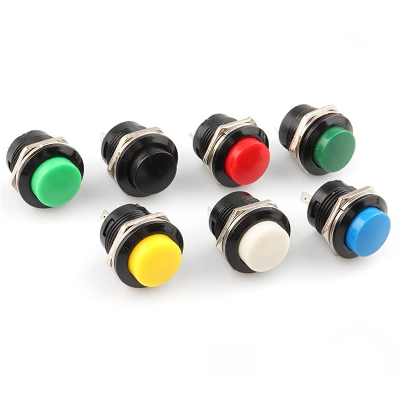 Commutateur bouton-poussoir momentané 16mm pour borne arcade jaune