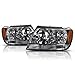 PM PERFORMOTOR Headlights Assembly Compatible with 99-04 Jeep Grand Cherokee WJ, Pair of Headlamps with Amber Corner