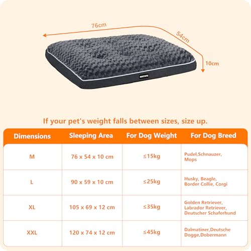 HMTOPE Orthopädisches Hundebett, Hundematte im Doppelstock-Design, Waschbar Hundekissen, Abnehmbar Hundekorb, 76 cm für Kleine Hunde, Dunkelgrau