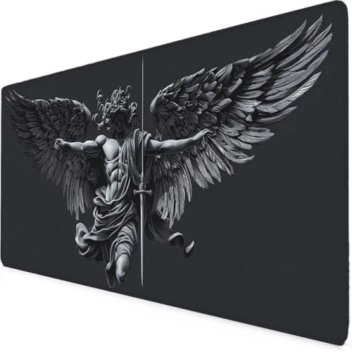 Tapis de souris XXL noir 1000x500mm avec bords cousus pour optimiser votre bureau