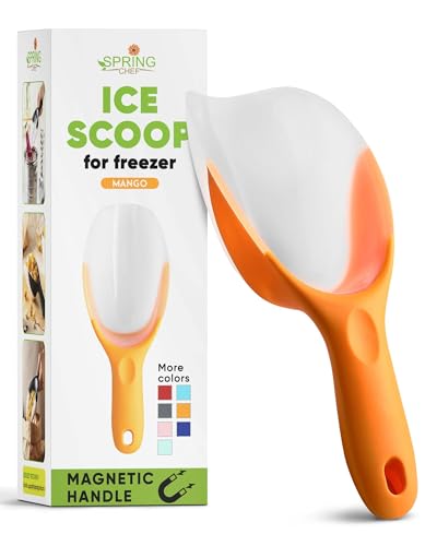 Image of Spring Chef Magnetic Ice Scoop for Freezer, BPA-Free Food Scooper, Mango