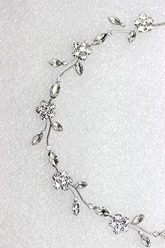 Image of Faship Gorgeous Rhinestone Crystal Floral Necklace Earrings Set