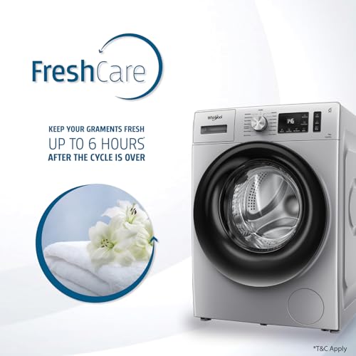 Image of Whirlpool 7 Kg 5 Star Inverter Front Load Washing Machine with In-Built Heater (SUPREME CARE SILVER 7012 -E, 100+ Tough Stains, Steam Technology, 2025 Model)