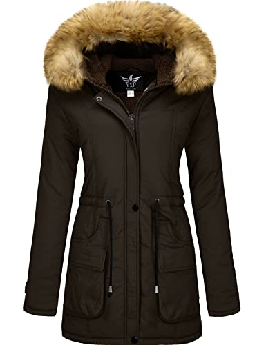 YXP Women's Winter Thicken Military Parka Jacket Warm Fleece Cotton Coat with Fur Hood (Coffee,XL) YXP Women's Winter Thicken Military Parka Jacket Warm Fleece Cotton Coat with Fur Hood (Coffee,XL)