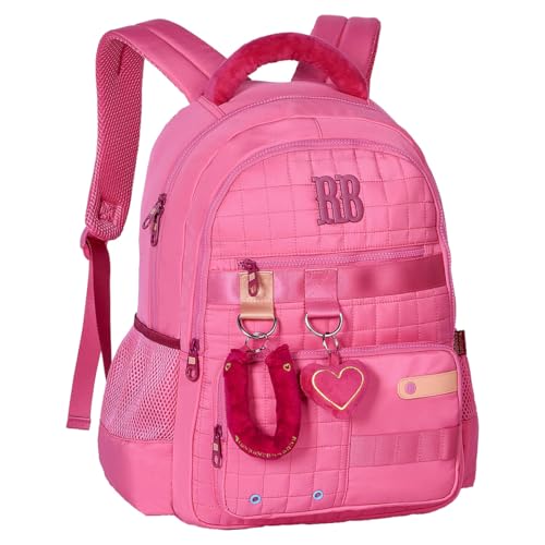 Mochila De Costas Rebecca Bonbon Escolar Chaveiro Pelúcia (Rosa)