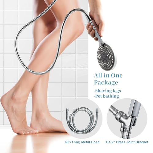 OFFO Handheld Shower Head Set, 6-Mode High Pressure w/Hose&Holder, Chrome by OFFO - Used condition - Image 7