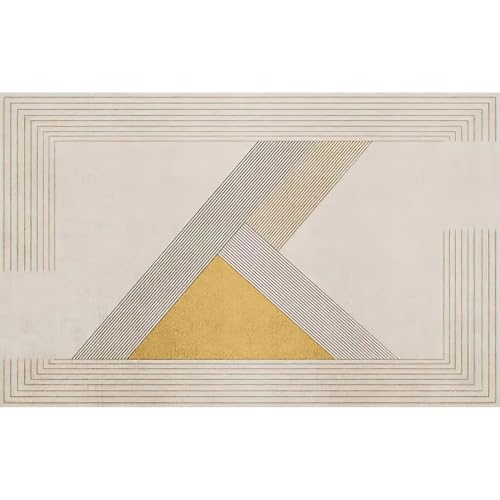 Tapis de chambre géométrique lavable et antidérapant 90x180