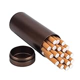 Cigarette Case Box Cigarette Cans High-Capacity Titanium-Aluminum Alloy Storage Tank Cigarette Case Holds 20 Cigarettes (Small, Brown)