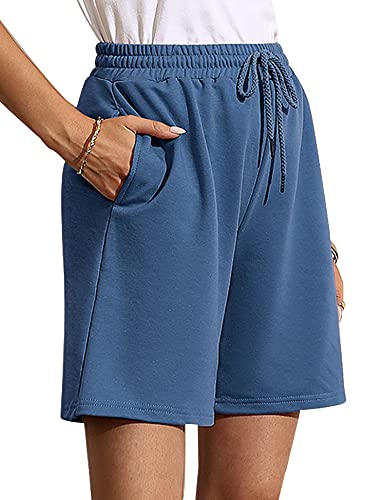 Image of Quenteen Women's Casual Summer Sweat Shorts Athletic Gym Shorts Loose Hiking Running Jogger Shorts with Pockets