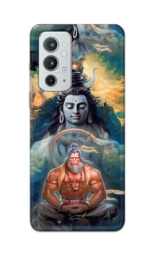 Image of PRINTFIDAA Printed Hard Back Cover Case for OnePlus 9RT 5G Back Cover (Lord Shiva and Hanuma) -112