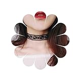 Yienate Sexy Lace Choker Necklace Chain Simple Hollow Lace Tulle Flower Tattoo Necklace Jewelry Accessories for Women and Girls (Black)