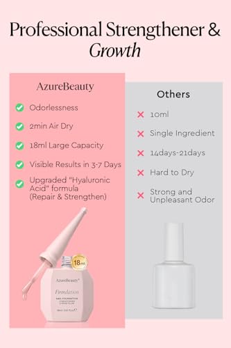 AzureBeauty 18ml Nail Strengthener and Growth, Jelly Pink Ridge Filler - image 7