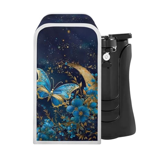 ZOUTAIRONG Blue Butterfly Can Opener Dust Cover Blue Electric Can Opener Dust Cover Home Kitchen Decorative Can Opener Cover for Women Gift