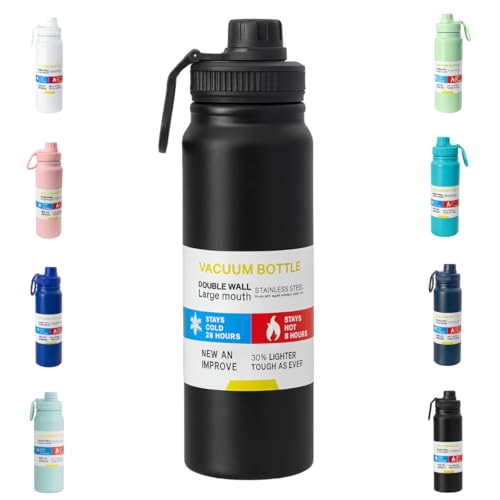 Garrafa De Água Térmica Inox 800ml Parede Dupla com Isolamento a ...