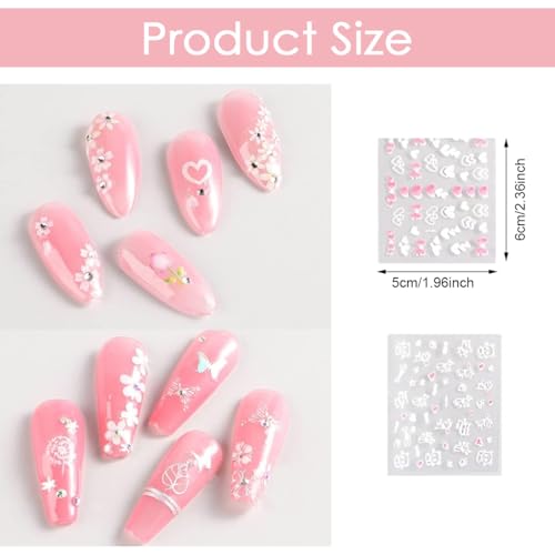 Image of MAYCREATE 30 Sheet Mini Floral Nail Decals for Women Girls