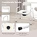 Giantex 3-in-1 Bedside Commode, Height Adjustable Raised Toilet Seat with Handles and Back, Safety Metal Frame, Anti-Slip Foot Pads, Portable Toilet, 34
