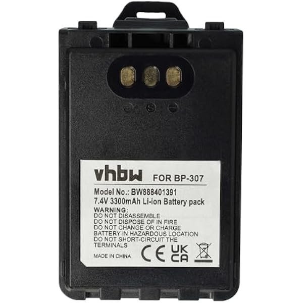 vhbw Аккумулятор совместимый с рациями Icom ID-52E IC-705 ID-31E ID-51E IP-100H 3300 мАч 7 4 В Li-Ion зажим для ремня