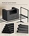 SONGMICS Shoe Rack, 2-Tier Shoe Organizer, Metal Storage Shelf, Upright or Upside Down, for 6-9 Pairs, Stackable, for Entryway, 11.8 x 26.8 x 13.2 Inches, Black ULSA202B01