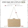EVEOUT Stroh Clutch für Damen Sommer Boho Gewebt Abendtasche mit Kette für Hochzeit Party Raffia Umhängetasche für Strand Urlaub #3