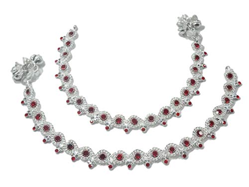 IFH Beauty Indian Fashion Silver Tone Ankle Bracelet Payal Anklet Women Barefoot Jewelry