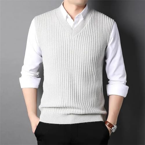 Men's Fashion V-Neck Knit Pullover Sweater Vest - Street Striped Sleeveless Casual Men's Clothing2