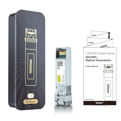 Image of 10GBase-LR SFP+ Transceiver, 10G 1310nm SMF, up to 10 km, Compatible with Cisco SFP-10G-LR, Meraki MA-SFP-10GB-LR, Ubiquiti UniFi UF-SM-10G, Fortinet, Mikrotik, Netgear, D-Link and More, Pack of 2