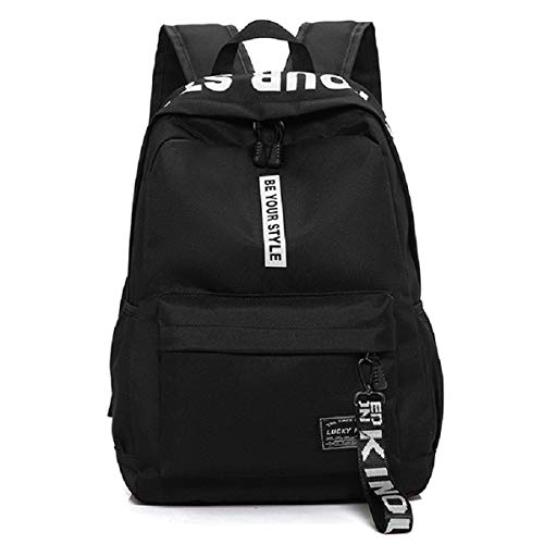 Asge Rucksack College School Rucksack Unisex Laptop-Rucksack Damen Teenager M&auml;dche Schulrucksack Wasserdicht Camping Jungen Daypack (Schwarz A)