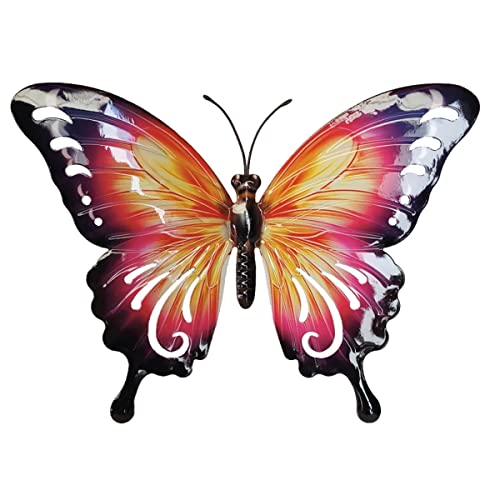 CIM décoration Murale Papillon 3D en métal - Butterfly Purple-Shot Copper - 37cm x 25cm - avec Fixation Invisible