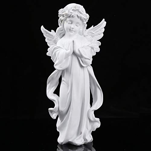 H&W Resin Angel Statue, Resin Angel Figurine, Adorable Flower Girl Decorative Ornaments, 12.5''H, Home Decor Fairy Prayer, Pray for Your Family, Christmas & Thanksgiving Day Decoration 【A】 H&W Resin Angel Statue, Resin Angel Figurine, Adorable Flower Girl Decorative Ornaments, 12.5''H, Home Decor Fairy Prayer, Pray for Your Family, Christmas & Thanksgiving Day Decoration 【A】