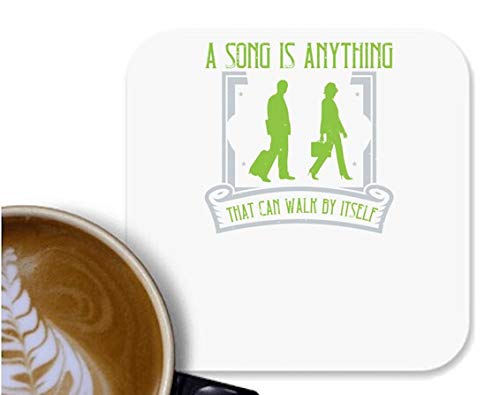UDNAG MDF Tea Coffee Coaster 'Walking | A Song is Anything That can Walk by Itself' for Office Home [90 x 90mm]