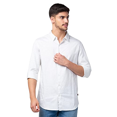 Image of Spykar Men's Slim Fit N /A Full Sleeve Printed Casual Shirts