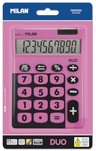 MILAN Desktop Calculator Duo 10 Digits Pink in Blister