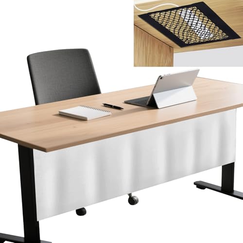 Icegrey 72" Under Desk Privacy Panel with Cable Net