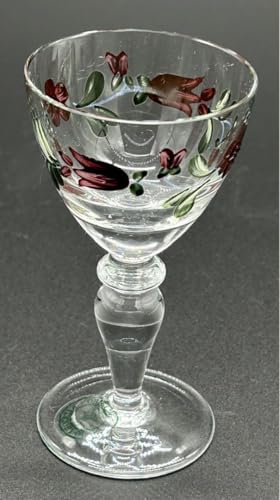 Kitaichi Glass Liquor Glass with Flower Pattern