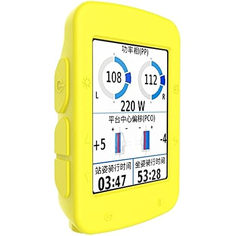 Garmin Edge 520 Case, Dust Proof Shock Resistant Silicone Protective Case Cover for Garmin 520+Scratch Resistant Screen Protector (yellow) Cover