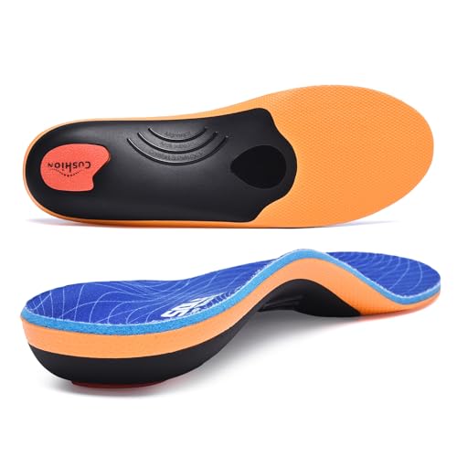 VALSOLE Orthopädische Einlegesohlen, Plantar Fasciitis Hohe Arch Support Schuheinlagen, Für Fersensporn,Plattfuß, Fußschmerz, Komfort Herren & Damen Einlegesohlen,Orange