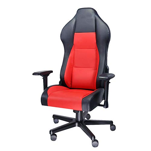 Gaming Chair Ergonomic Gaming Chair Style Office Chair PVC Leather High Back Racing Computer Chair (Color : Red)