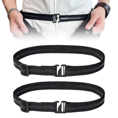 LAPQOS Bretelles homme,Deux chemises avec sangles de fermeture antidérapantes, ceinture élastique légère, longueur ajustable.
