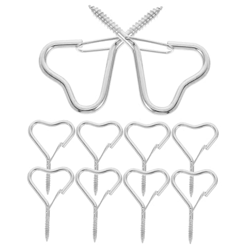 PRETYZOOM 10pcs Outdoor Plant Hooks Safety Buckle Screw-in Hanging Hooks for Patio Lights and Decorations Iron for Outdoor Use