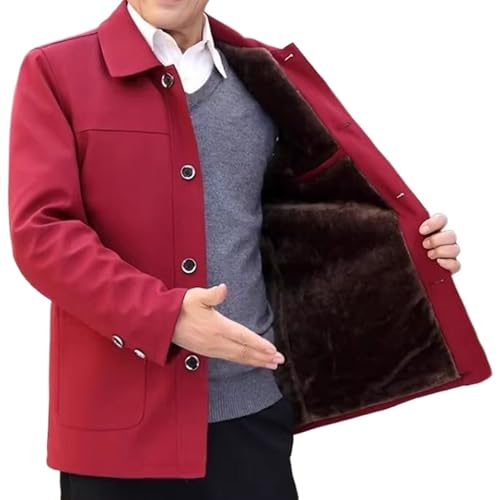 Manteau homme en polaire épaisse à col revers pour hiver