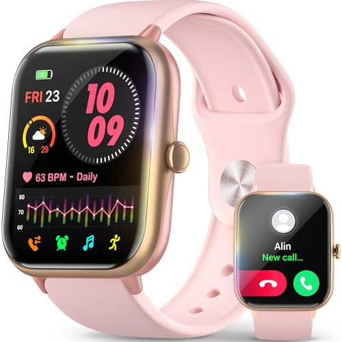 Smart Watch with Bluetooth Call, 48mm Smartwatch for Women Men, 120+ Sport Modes Fitness Tracker, 24/7 Heart Rate/Health/Sleep Monitor, Step Counter, Waterproof Smart Watch for Android iOS (Pink)