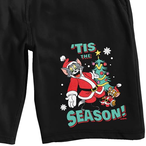 Tom & Jerry 'Tis The Season Christmas Men's Black Sleep Pajama Shorts2